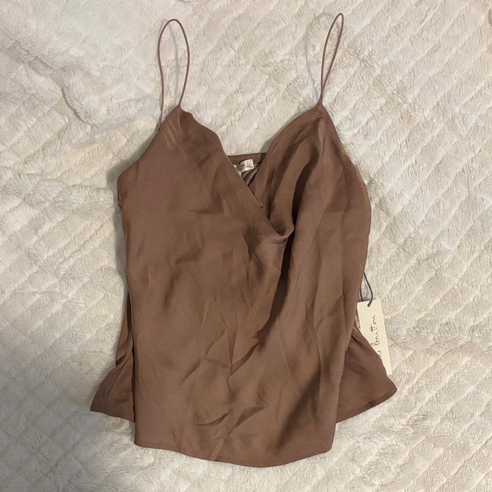 Nine Britton River Cowl Neck Blouse in Taupe - Never Worn
